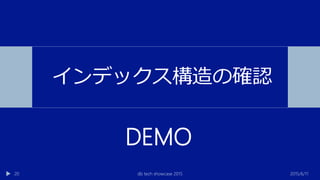 2015/6/11db tech showcase 201520
インデックス構造の確認
DEMO
 