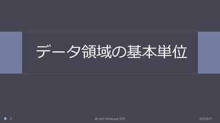 データ領域の基本単位
2015/6/11db tech showcase 20154
 