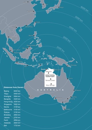 1000 km 
50 0 km 
2000 km 
6000 km 
5000 km 
4000 km 
3000 km 
Port Moresby 
Cairns 
Brisbane 
Sydney 
Canberra 
Melbourne 
Hobart 
Adelaide 
Perth 
Darwin 
Katherine 
Tennant Creek 
Alice Springs 
Nhulunbuy 
Dili 
Bali 
Hanoi 
Kuala Lumpur 
Singapore 
Jakarta 
Brunei 
Kota Kinabalu 
Bangkok 
Hong Kong 
Manila 
Taipei 
Tokyo 
Seoul 
Beijing 
Shanghai 
Beijing 
Tokyo 
Shanghai 
Bangkok 
Hong Kong 
Singapore 
Manila 
Melbourne 
Sydney 
Brisbane 
Jakarta 
Perth 
Adelaide 
Bali 
6000 km 
5400 km 
5064 km 
4320 km 
4250 km 
3350 km 
3150 km 
3150 km 
3150 km 
2850 km 
2700 km 
2650 km 
2600 km 
1733 km 
 