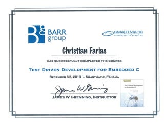 Certificate - TDD for Embedded C