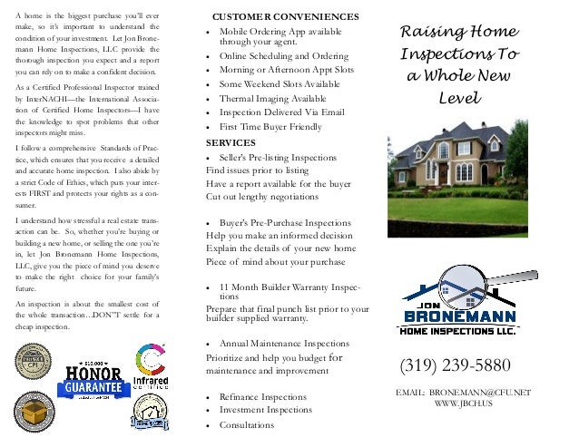 bronemann home inspections brochure 2 home inspection punch list