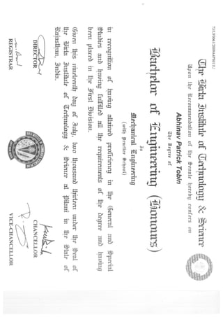 BITS Pilani Dubai Degree | PDF