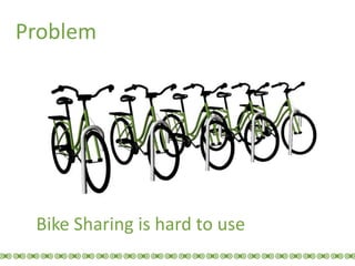 Problem
Bike Sharing is hard to use