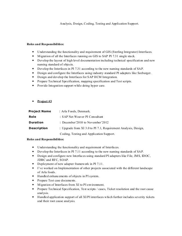 Sap Pi Developer Resume Sap Pi Developer Resume