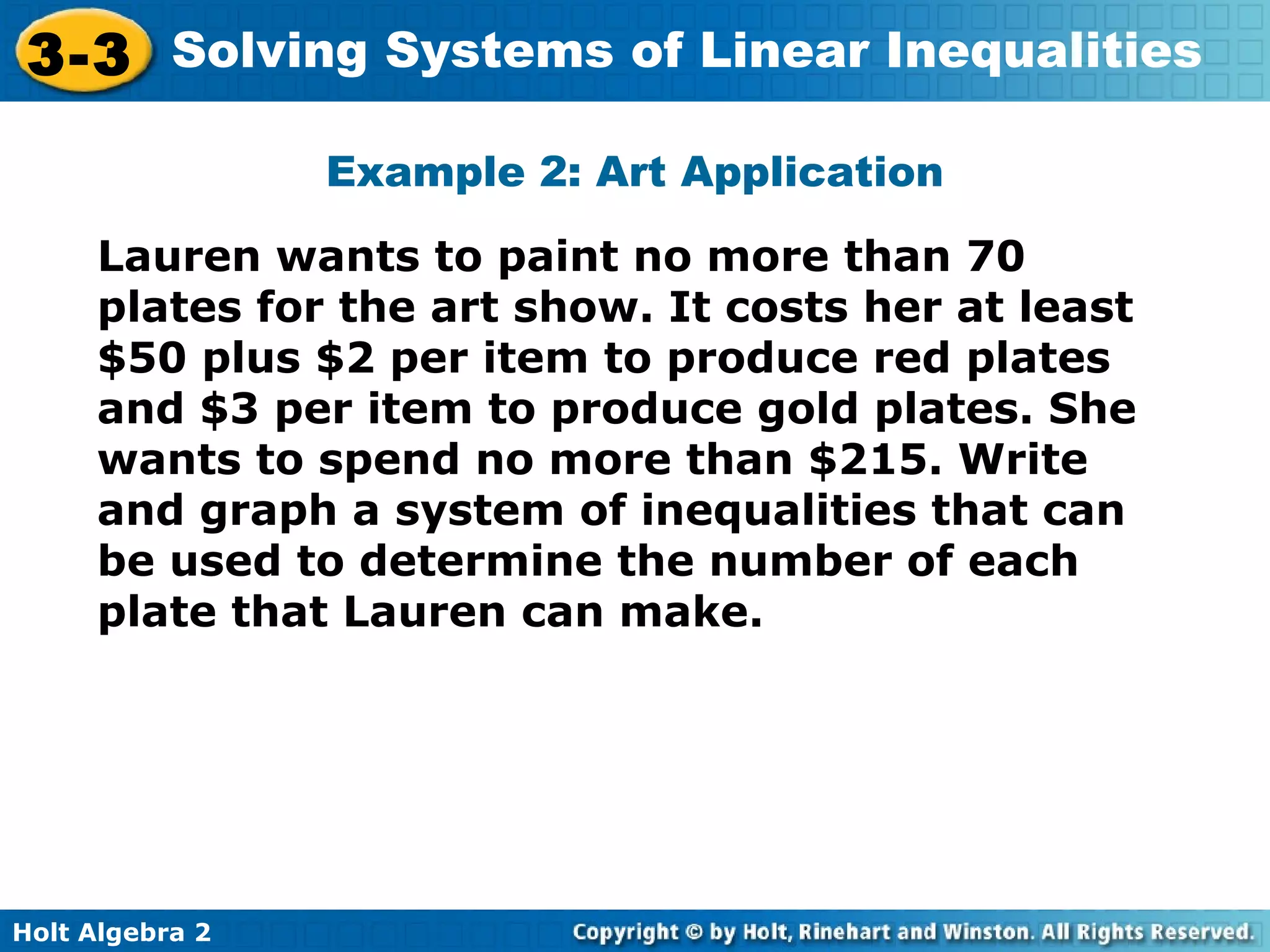 Solving Systems of Linear Inequalities | PPT