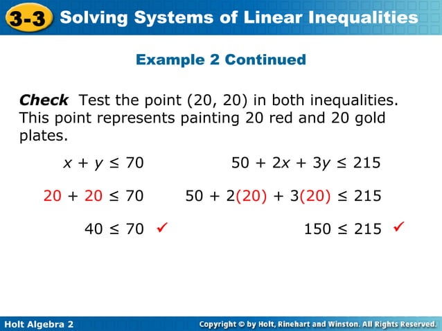 Solving Systems of Linear Inequalities