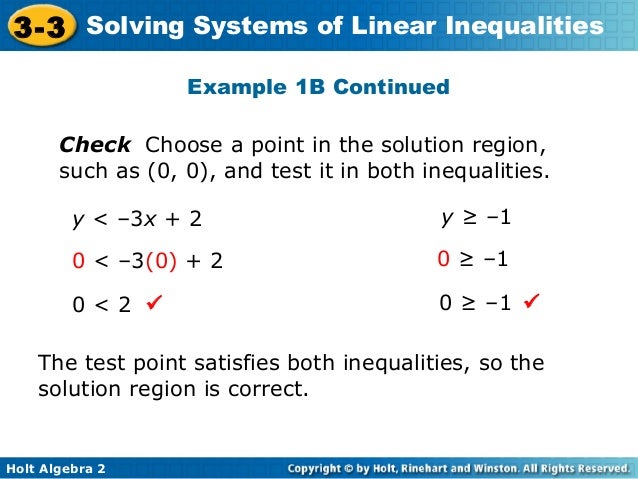 Solving Systems of Linear Inequalities