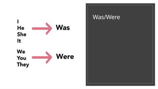 Class about irregular verbs specially verb be in past | PPTX