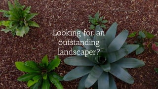 Looking for an
outstanding
landscaper?
 