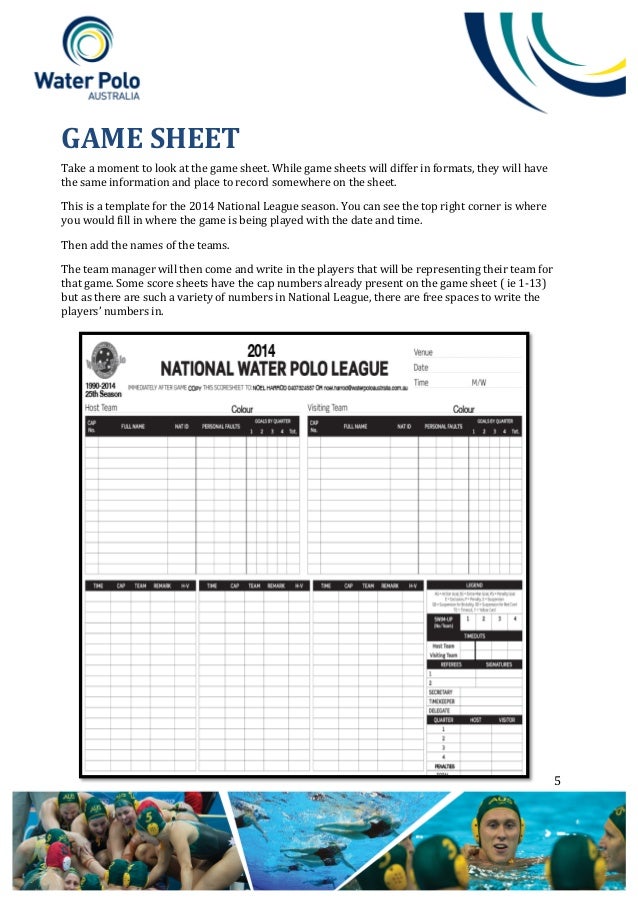 official wp aust table officials manual version 1 issued 9 september water polo score sheets