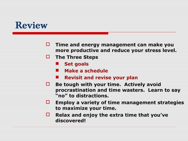Time Management at workplace PPT | PPT