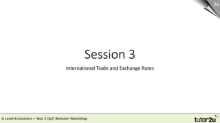 A Level Economics – Year 2 (A2) Revision Workshop
Session 3
International Trade and Exchange Rates
26
 