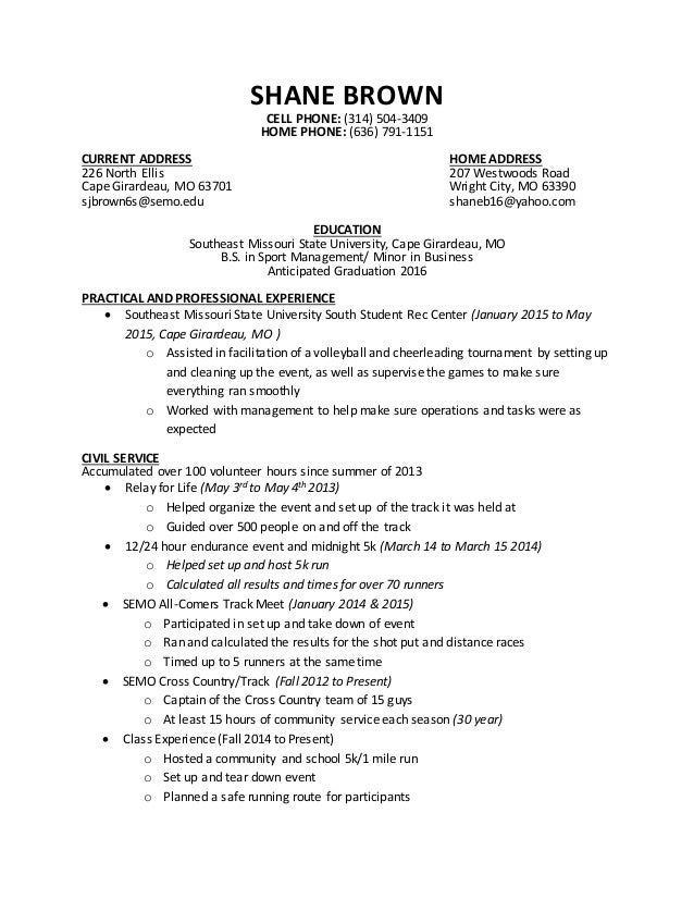 address on resumes