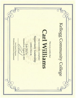 Leadership certificate