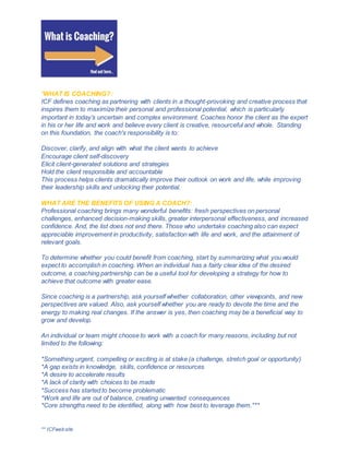 WHAT IS COACHING | PDF