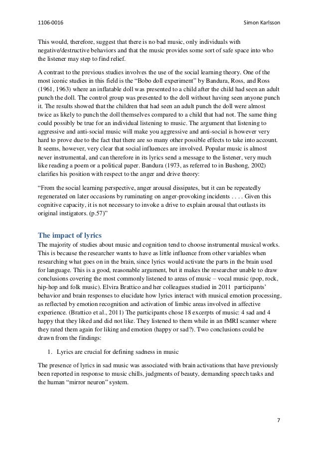 Negative influence of rap music essay