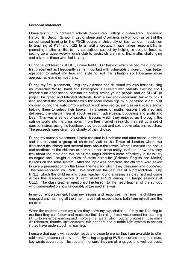 personal statement v3 teacher training personal statement examples