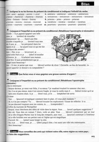 A2 ~ les exercices de grammaire, avec corrigés