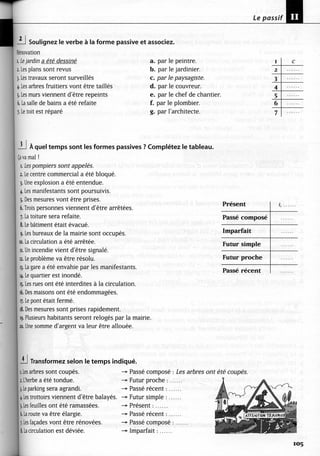 A2 ~ les exercices de grammaire, avec corrigés