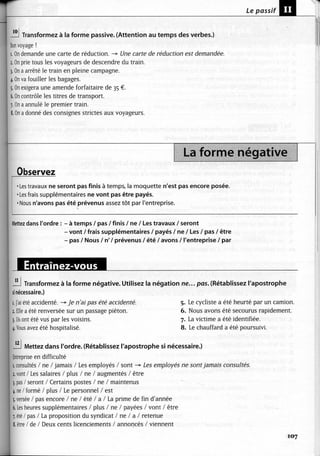 A2 ~ les exercices de grammaire, avec corrigés