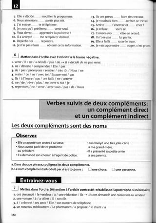 A2 ~ les exercices de grammaire, avec corrigés