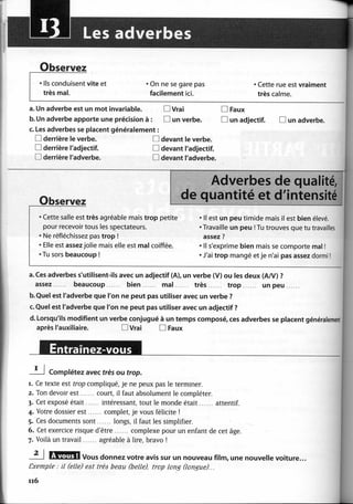 A2 ~ les exercices de grammaire, avec corrigés