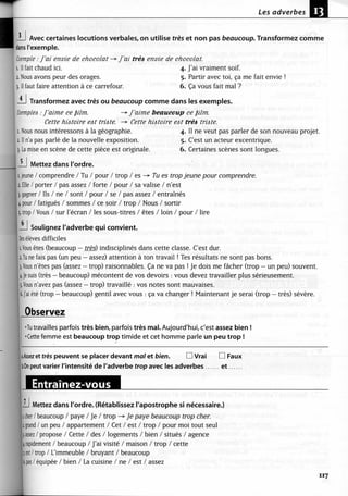 A2 ~ les exercices de grammaire, avec corrigés