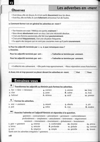 A2 ~ les exercices de grammaire, avec corrigés