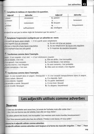 A2 ~ les exercices de grammaire, avec corrigés
