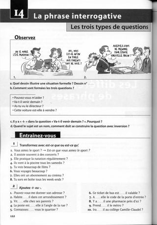 A2 ~ les exercices de grammaire, avec corrigés