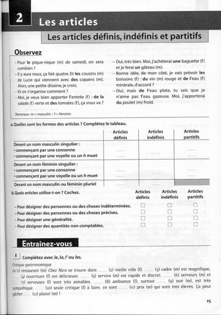 A2 ~ les exercices de grammaire, avec corrigés