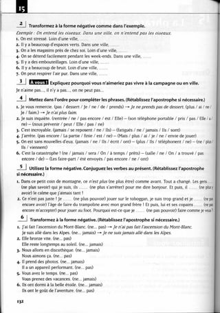 A2 ~ les exercices de grammaire, avec corrigés
