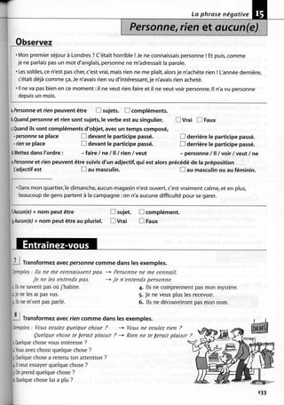 A2 ~ les exercices de grammaire, avec corrigés