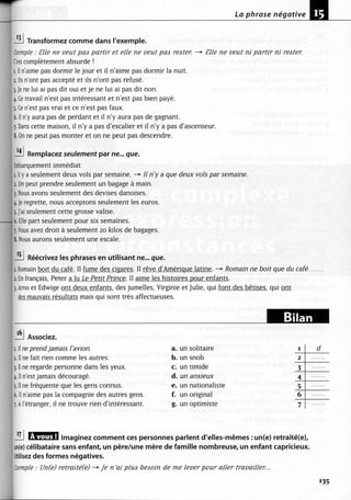 A2 ~ les exercices de grammaire, avec corrigés