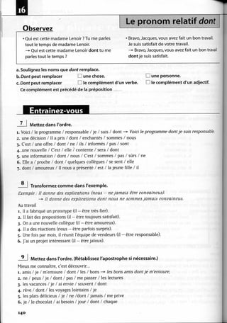 A2 ~ les exercices de grammaire, avec corrigés