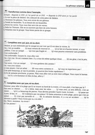 A2 ~ les exercices de grammaire, avec corrigés