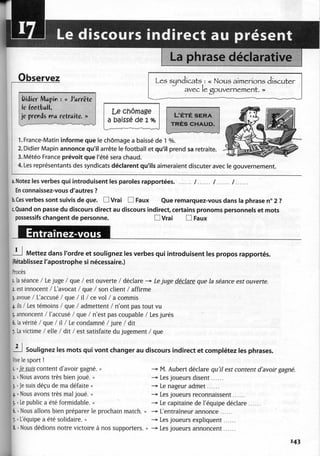 A2 ~ les exercices de grammaire, avec corrigés