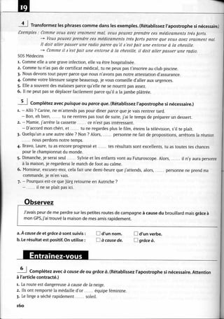 A2 ~ les exercices de grammaire, avec corrigés