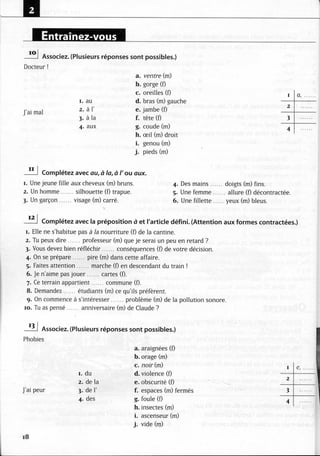 A2 ~ les exercices de grammaire, avec corrigés