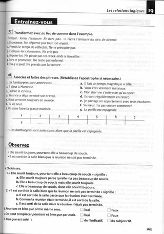 A2 ~ les exercices de grammaire, avec corrigés
