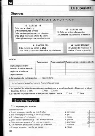 A2 ~ les exercices de grammaire, avec corrigés