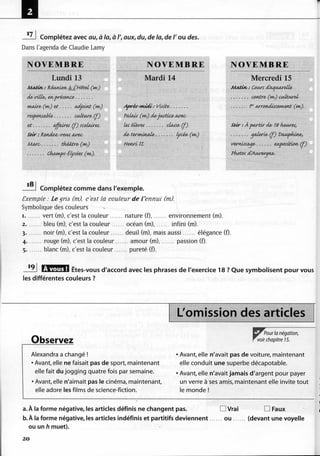 A2 ~ les exercices de grammaire, avec corrigés