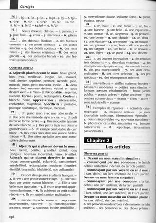 A2 ~ les exercices de grammaire, avec corrigés