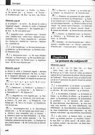 A2 ~ les exercices de grammaire, avec corrigés