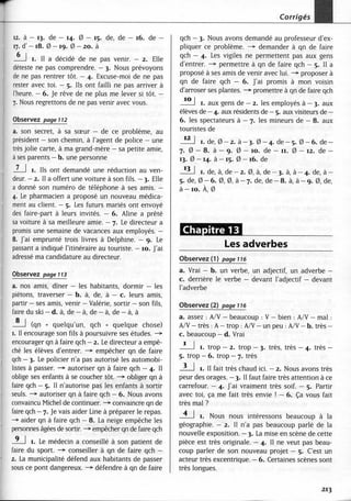 A2 ~ les exercices de grammaire, avec corrigés