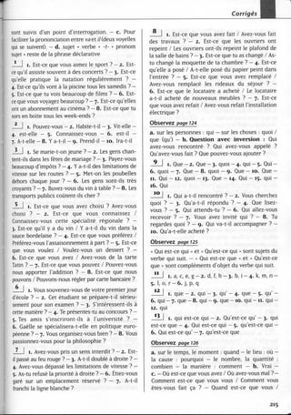 A2 ~ les exercices de grammaire, avec corrigés