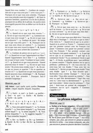 A2 ~ les exercices de grammaire, avec corrigés