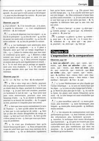 A2 ~ les exercices de grammaire, avec corrigés