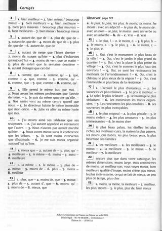 A2 ~ les exercices de grammaire, avec corrigés