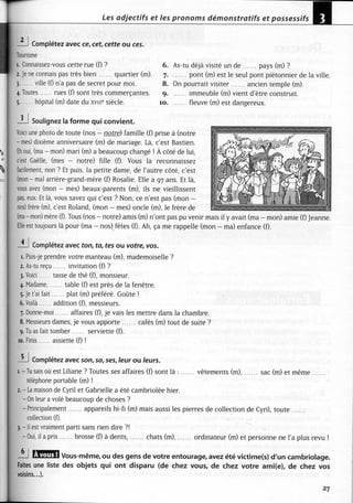 A2 ~ les exercices de grammaire, avec corrigés